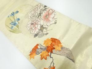 アンティーク　牡丹に紅葉模様袋帯（材料）
